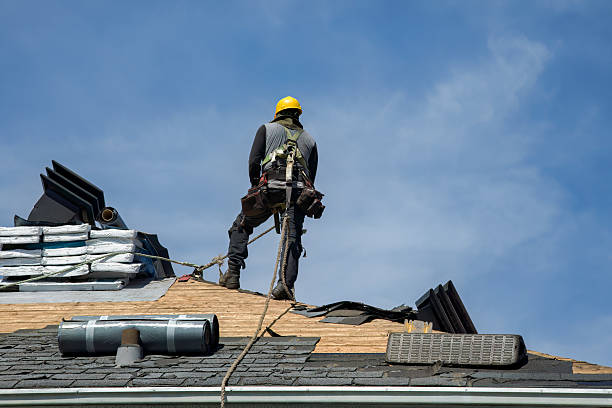 Professional Gutter Installation technician working in Wadesville, IN